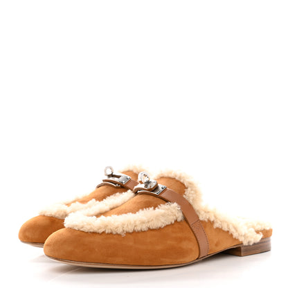Hermes Suede Goatskin Calfskin Woolskin Oz Mules 36 Naturel 3 of 11