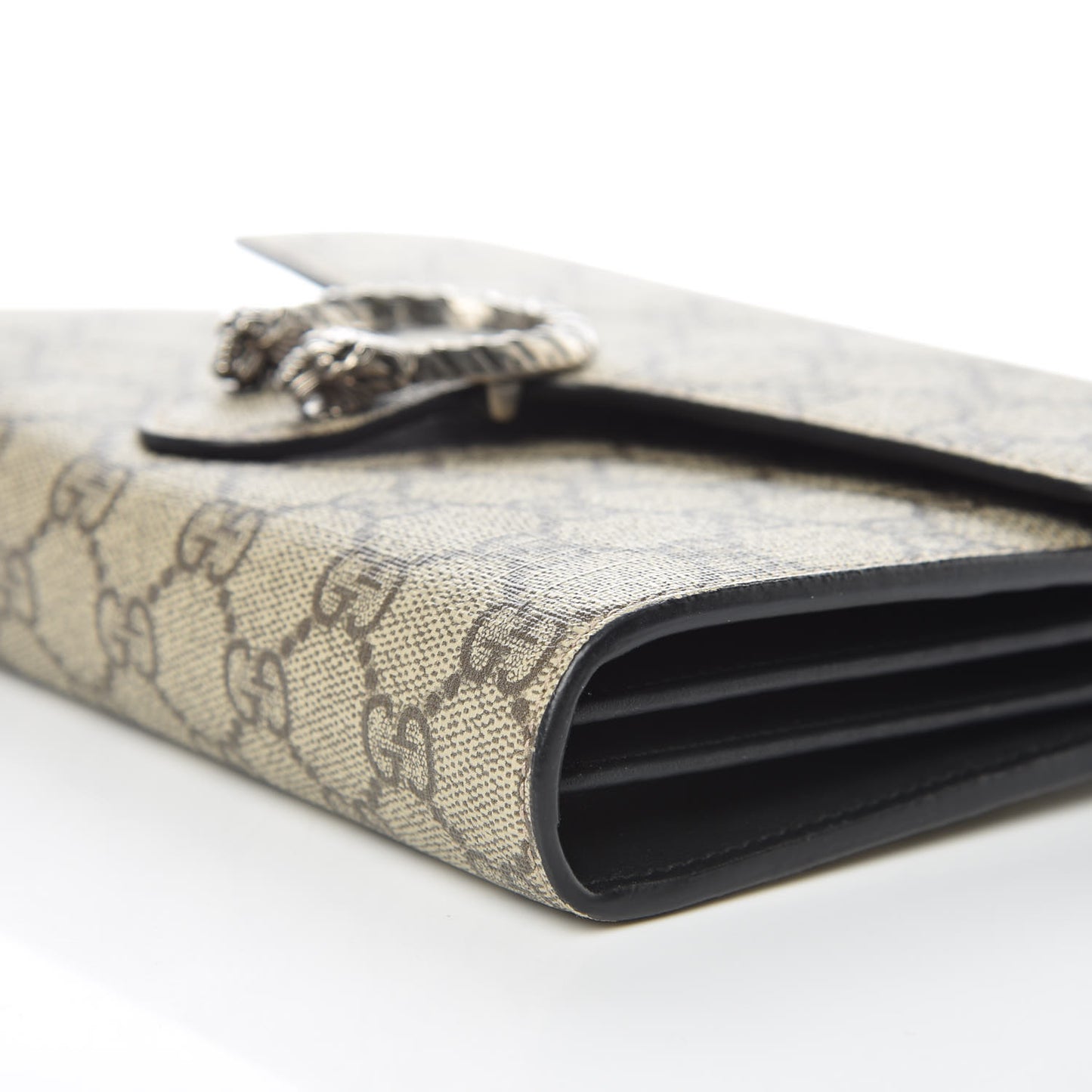 GG Supreme Monogram Mini Dionysus Chain Wallet Beige Black