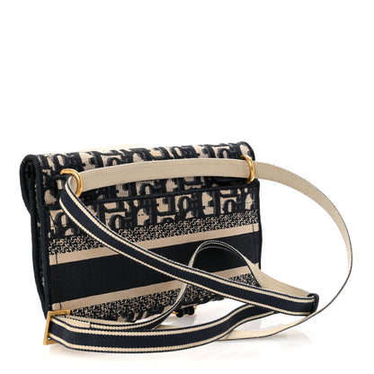 Christian Dior Oblique Slim Saddle Pouch Blue 3 of 11