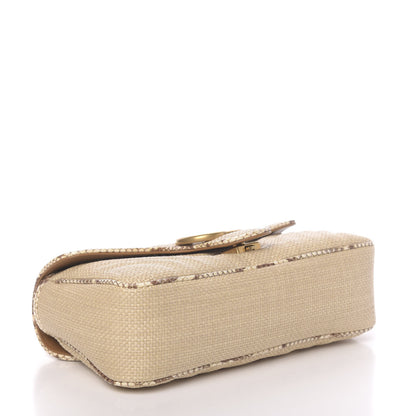 Gucci Raffia Elaphe Matelasse Small GG Marmont Shoulder Bag Natural Cream Brown 4 of 10
