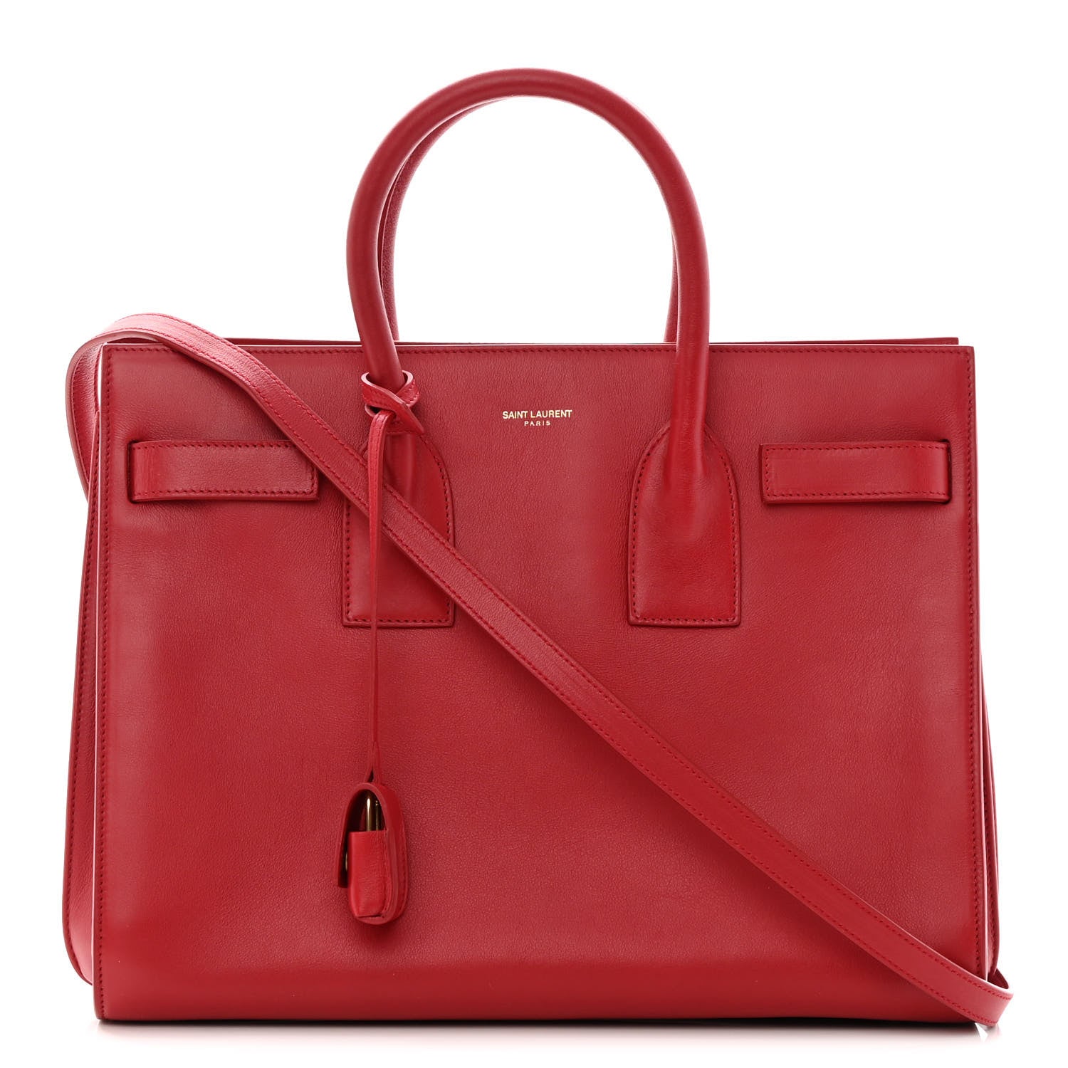 Saint Laurent Calfskin Small Sac De Jour Lipstick Red 1 of 19