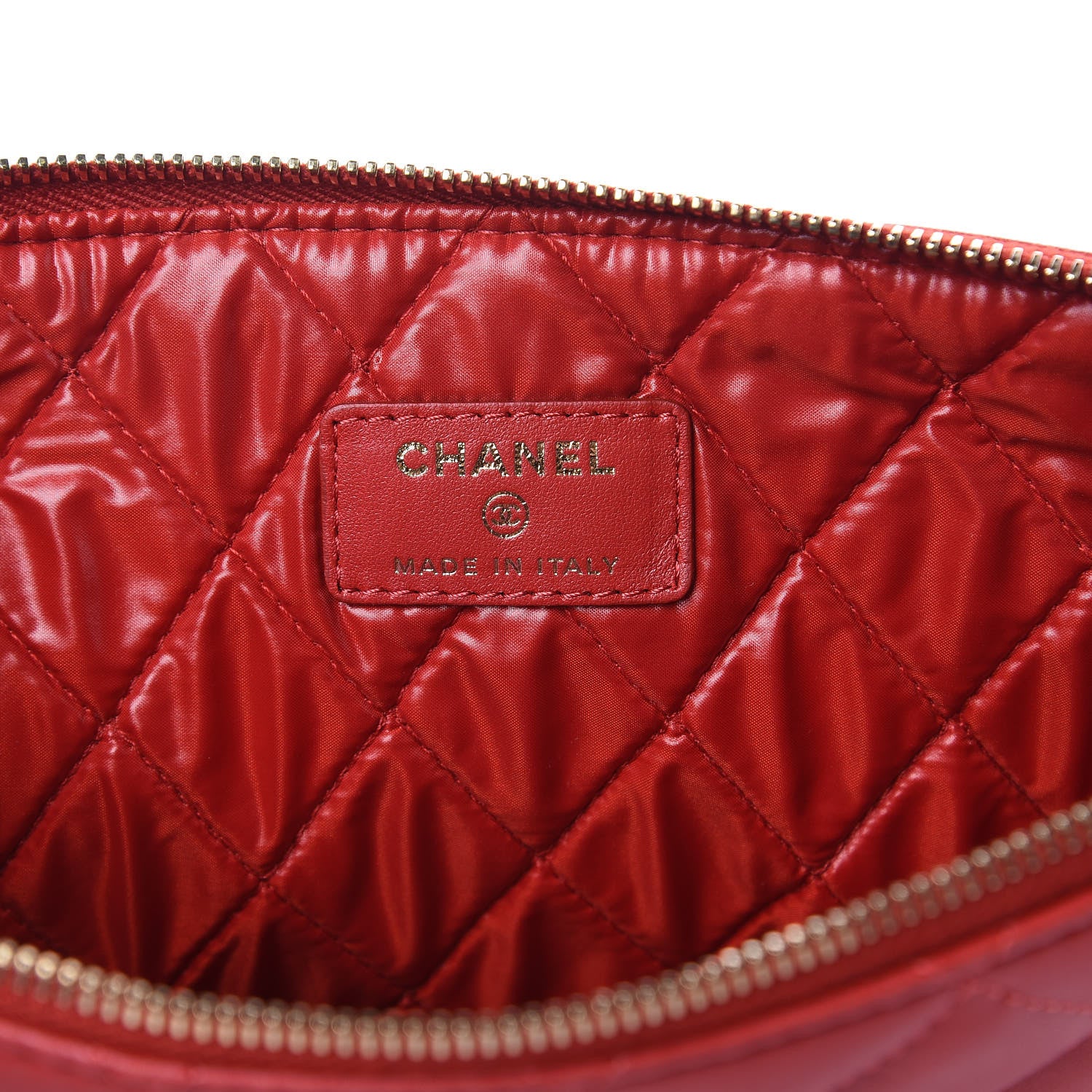 Chanel Lambskin Quilted Medium Casino Beauty CC Cosmetic Case Red 6 of 8