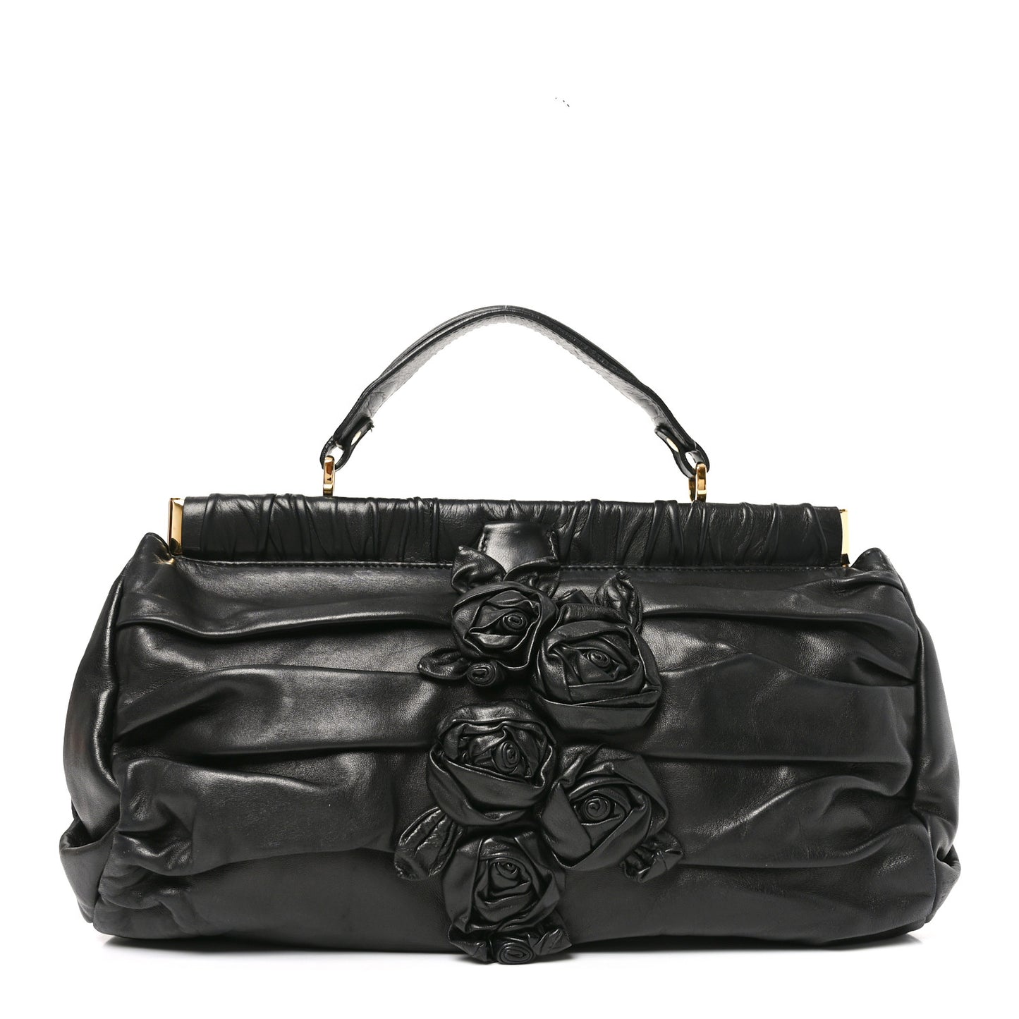Nappa Jardin Rose Framed Duffel Black