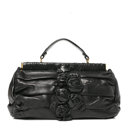 Valentino Garavani Nappa Jardin Rose Framed Duffel Black 1 of 10