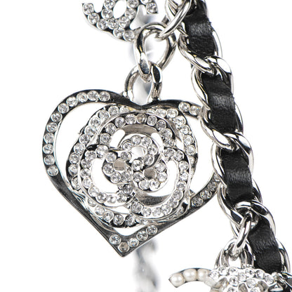 Chanel Lambskin Quilted Crystal Valentine Charms Mini Phone Holder Crossbody Bag Black 6 of 13