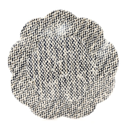 Chanel Patent Tweed Print Camellia Pin Brooch Grey 1 of 4