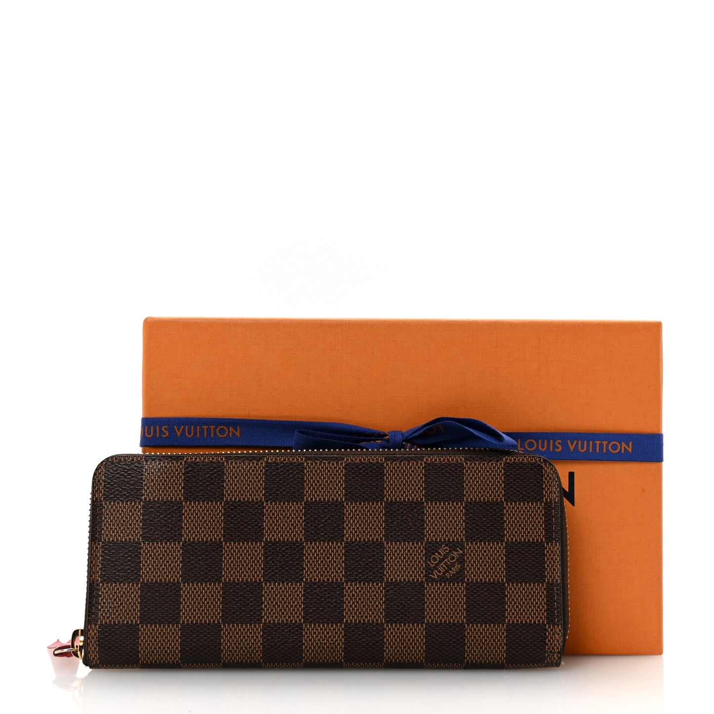 Damier Ebene Clemence Wallet Cherry