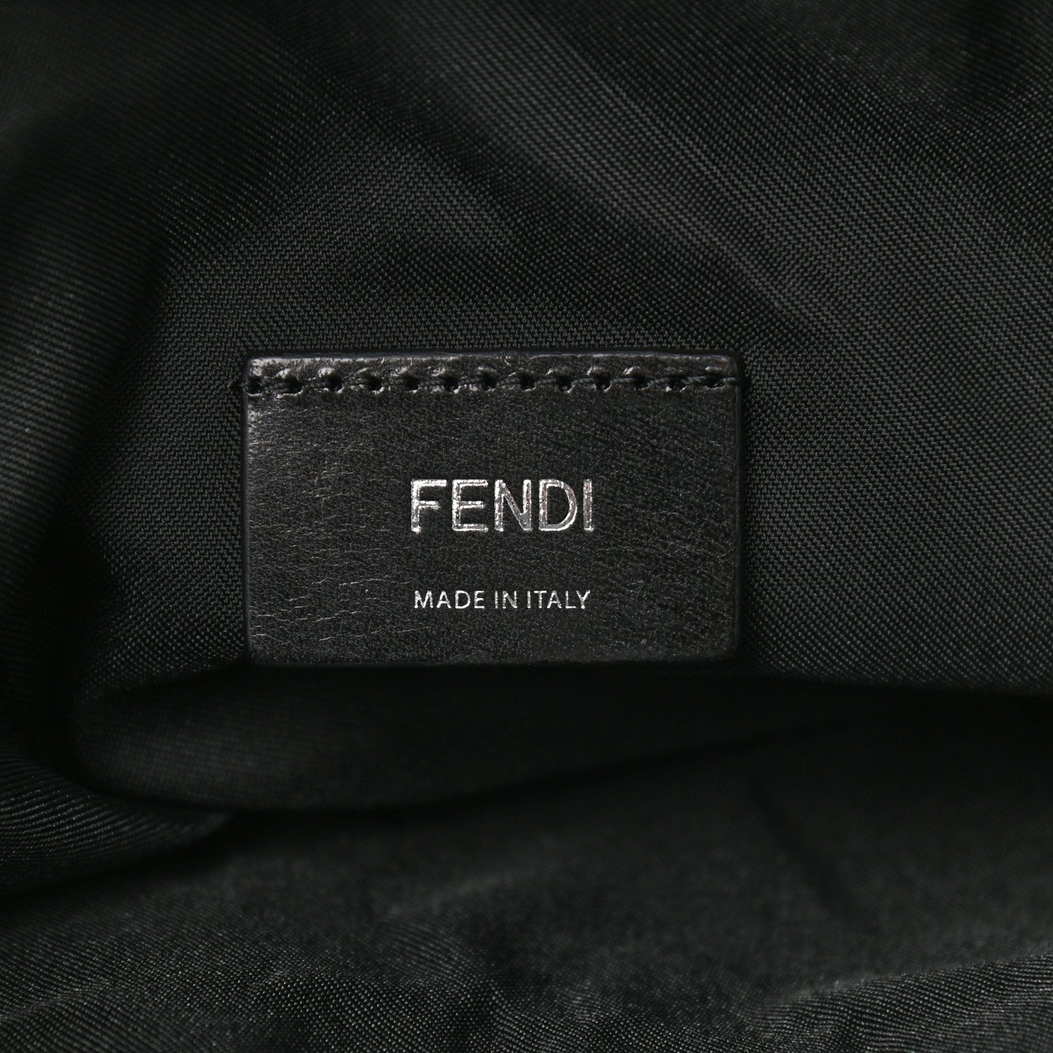 Fendi Nylon Vitello Drawstring Backpack Black 5 of 9