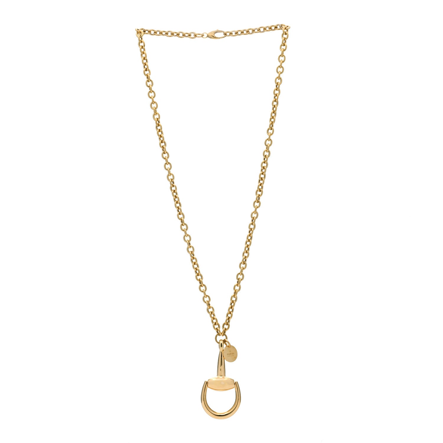 Gucci 18K Yellow Gold Horsebit Pendant Necklace 2 of 3