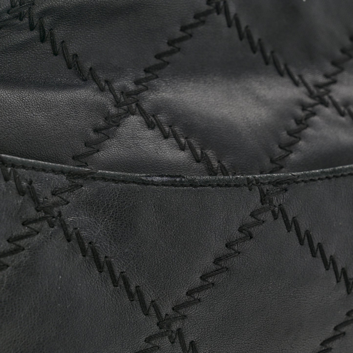 Lambskin Ultimate Stitch Maxi Flap Black