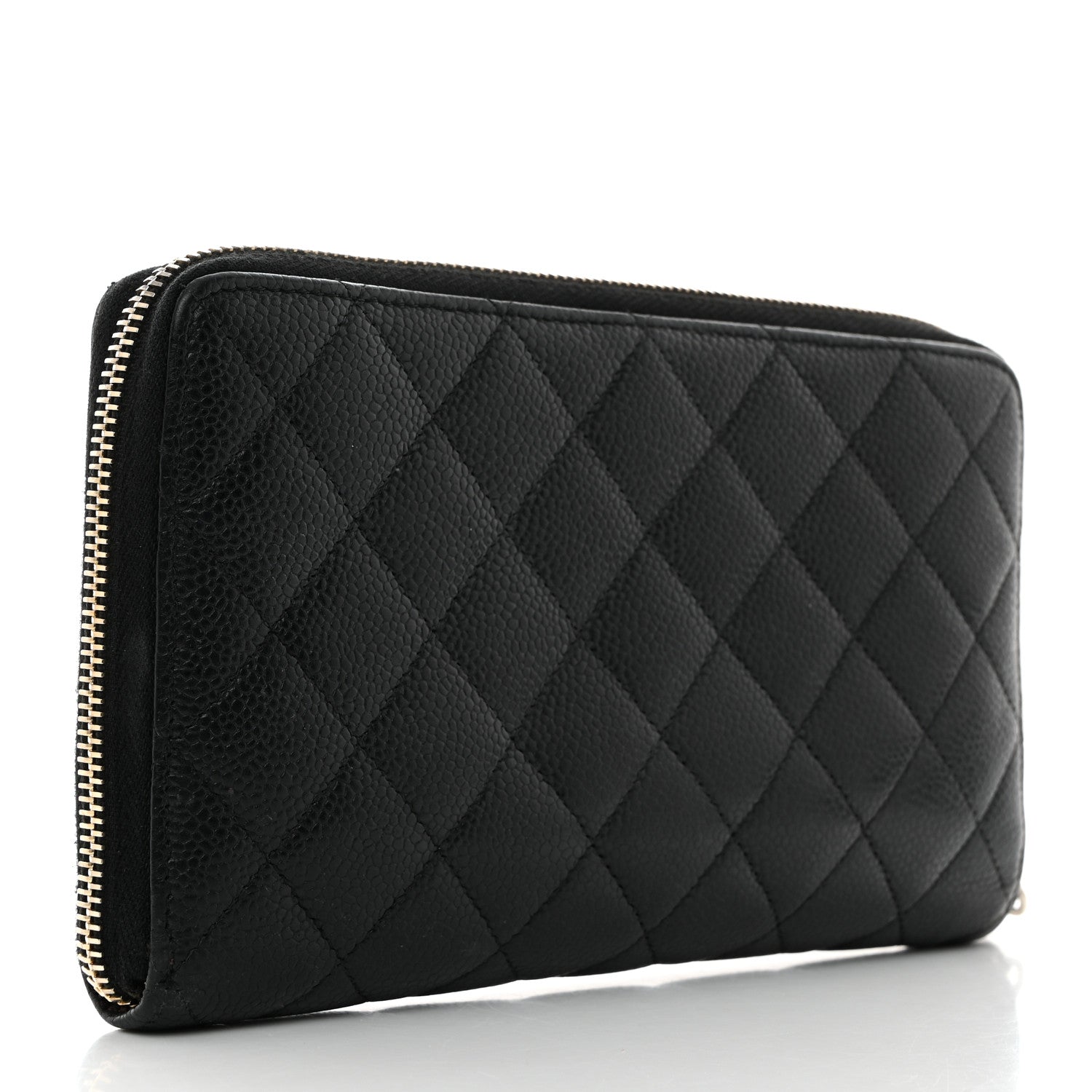 Chanel Caviar Quilted Large Zip Around Organizer Wallet Black 3 of 8