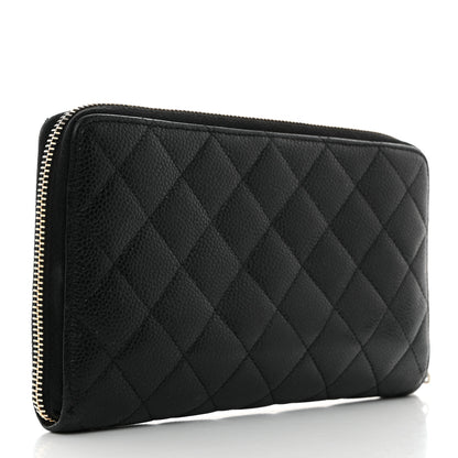 Chanel Caviar Quilted Large Zip Around Organizer Wallet Black 3 of 8
