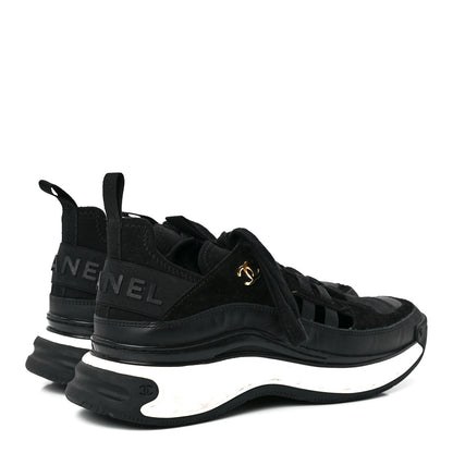 Chanel Velvet Calfskin Mixed Fibers CC Sneakers 39 Black 4 of 9