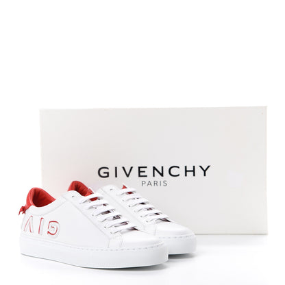 Givenchy Calfskin Reverse Logo Womens Urban Street Sneakers 35.5 White Red 11 of 11