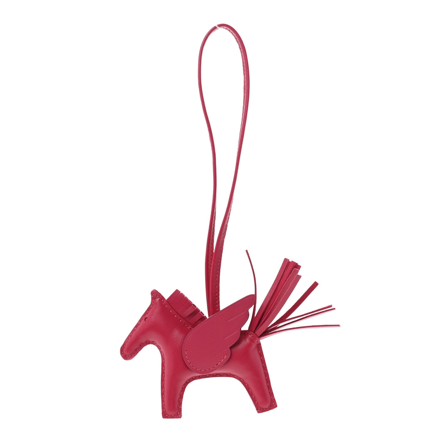 Milo Lambskin Grigri Rodeo Pegase Horse Bag Charm PM Framboise