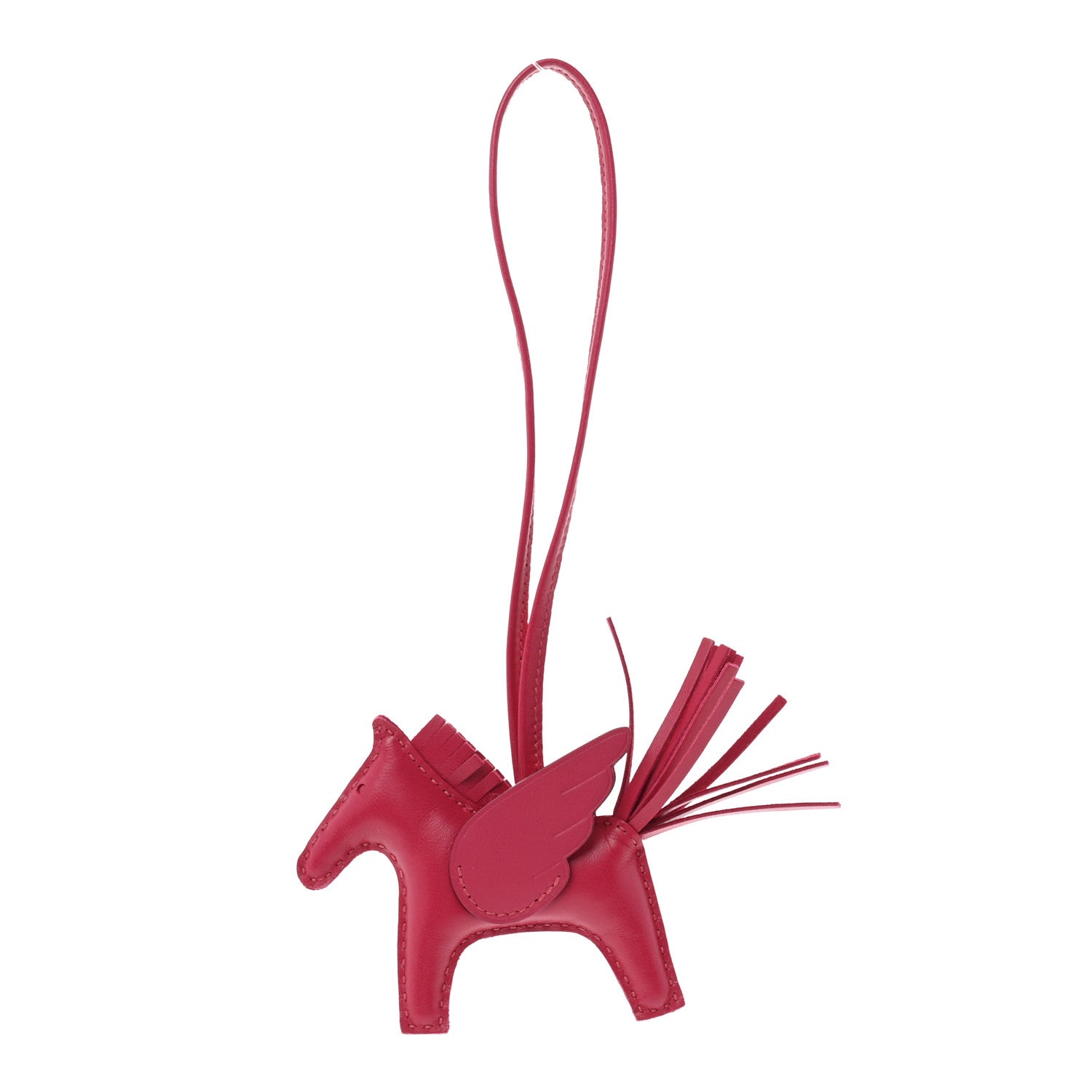 Hermes Milo Lambskin Grigri Rodeo Pegase Horse Bag Charm PM Framboise 1 of 5