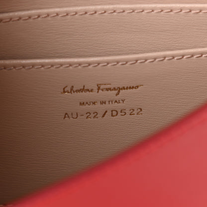Salvatore Ferragamo Calfskin Gancio City Saddle Bag Red 6 of 9