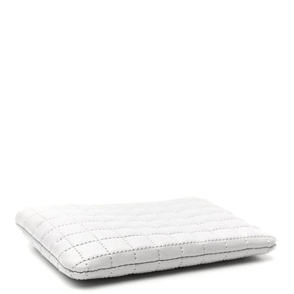 Celine Calfskin Quilted C Charm Coin Card Pouch Grey 4 of 7