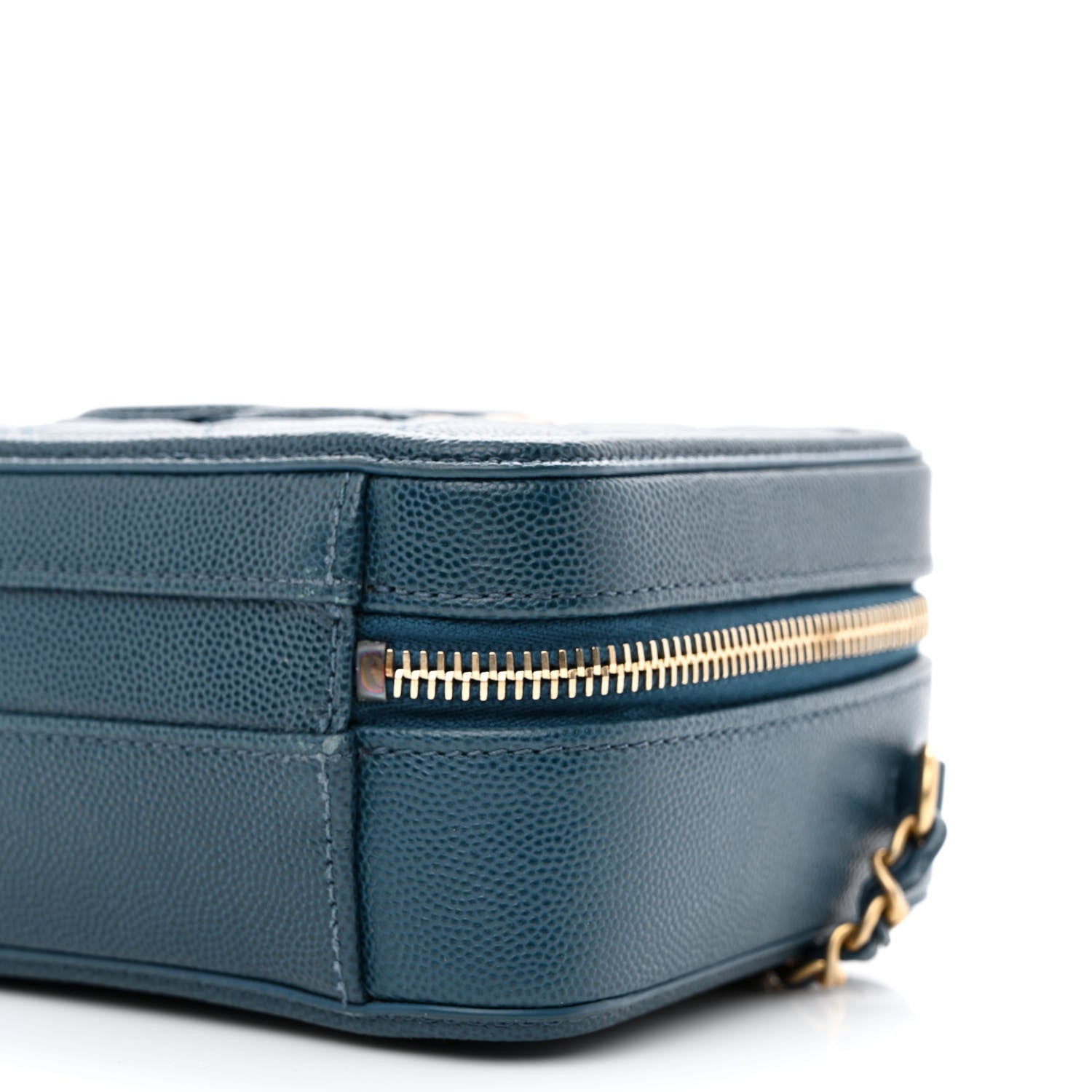 Chanel Caviar Quilted Small CC Filigree Vanity Case Dark Blue 10 of 11
