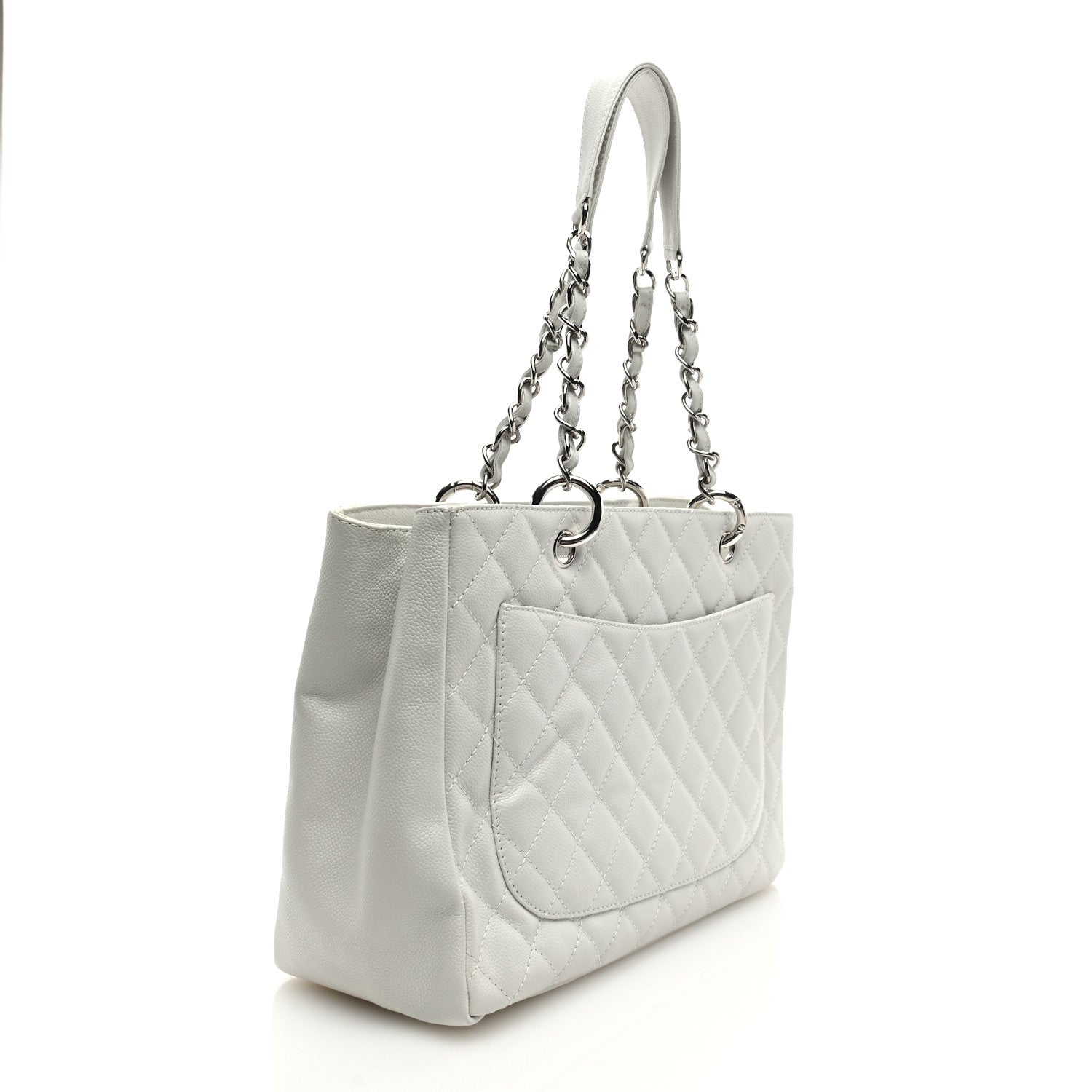 Chanel Caviar Quilted Grand Shopping Tote GST White 3 of 10