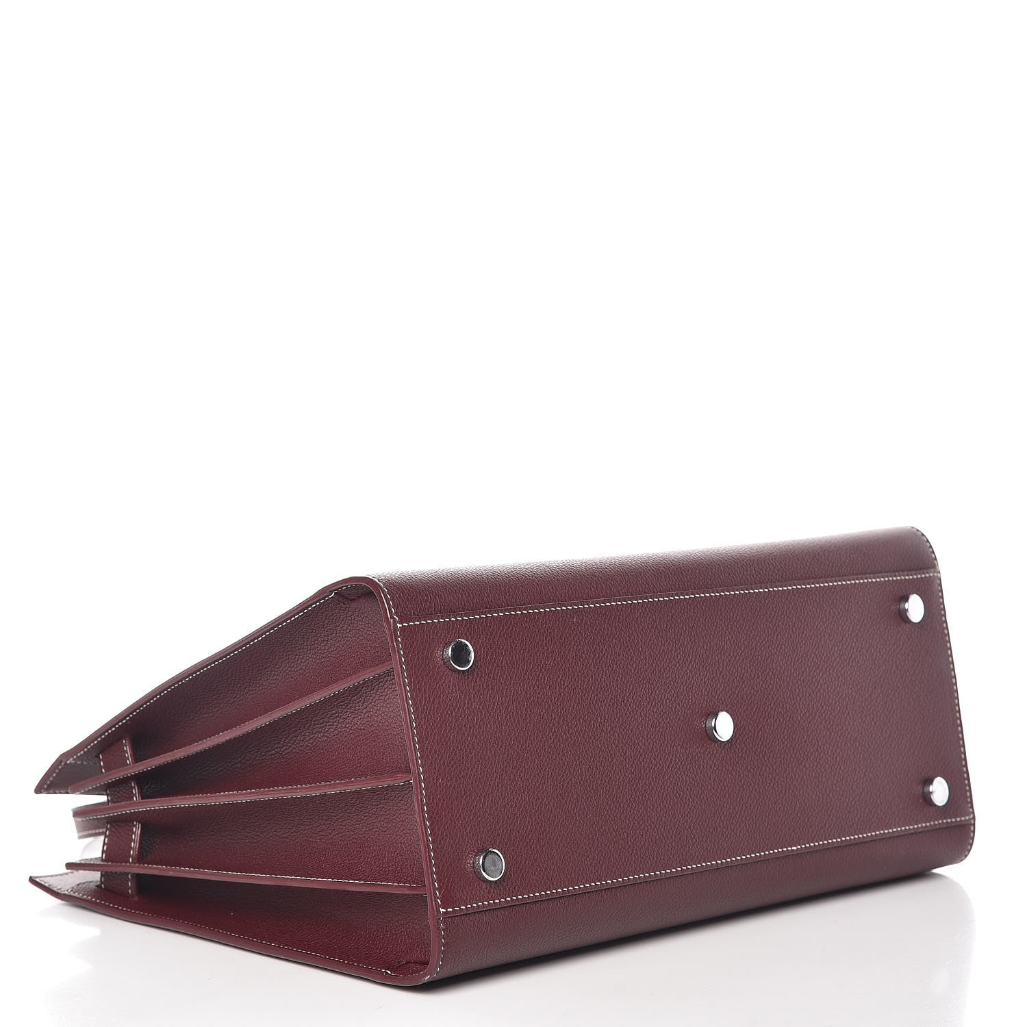 Saint Laurent Grained Calfskin Topstitch Small Classic Sac De Jour Rouge Legion 4 of 10