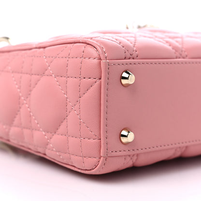Christian Dior Lambskin Cannage Mini Lady Dior Pink 7 of 9