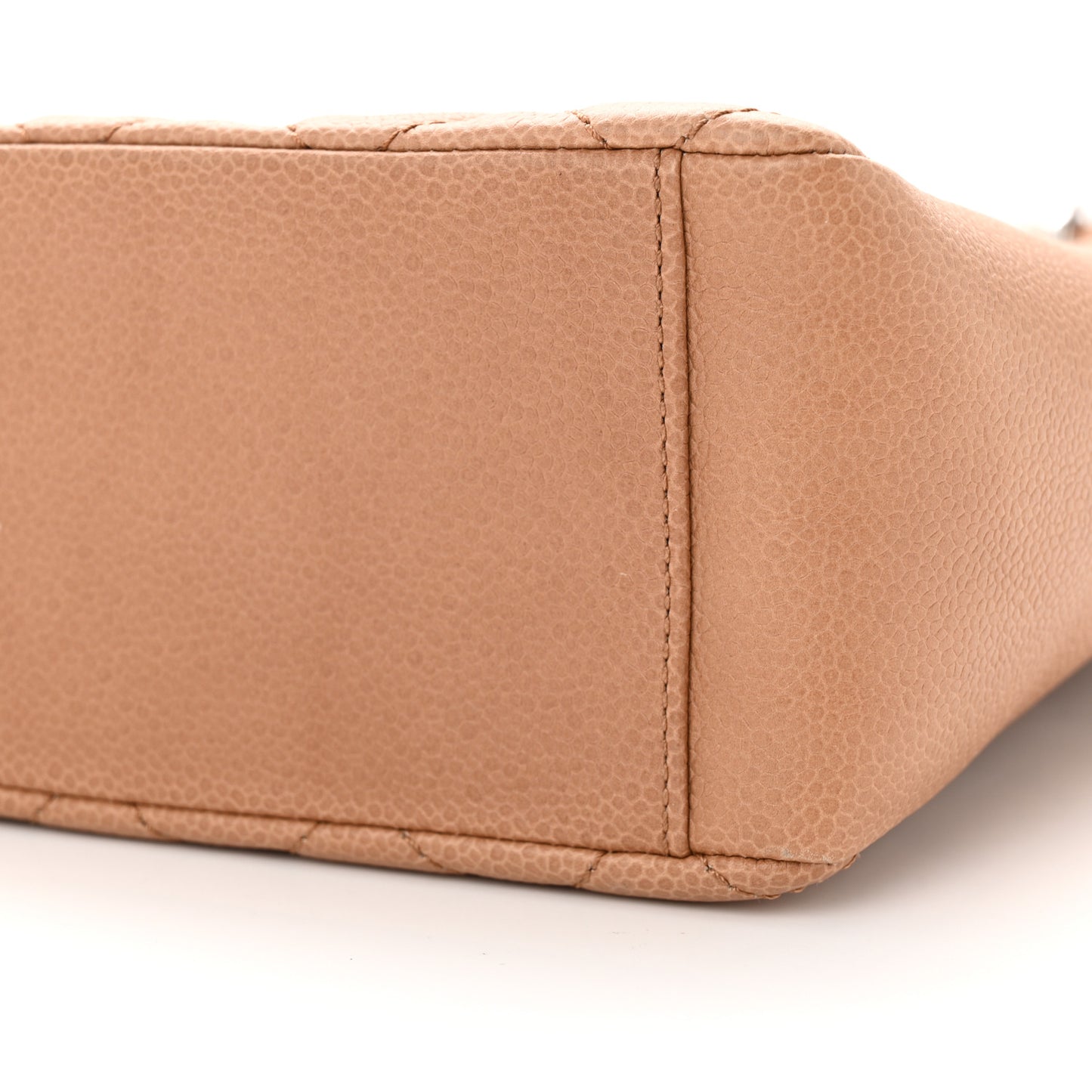 Caviar Quilted Petit Shopping Tote PST Dark Beige