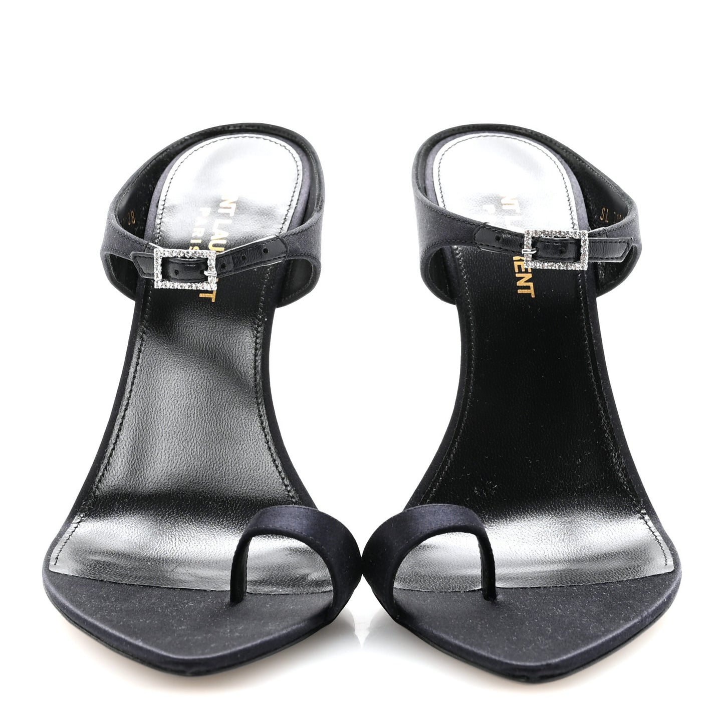 Crepe Satin Dive Mule Sandals 38 Patriot Navy
