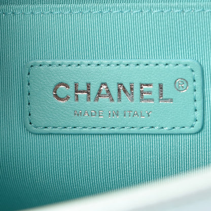 Chanel Iridescent Lambskin Chevron Quilted Medium Boy Flap Turquoise 6 of 10