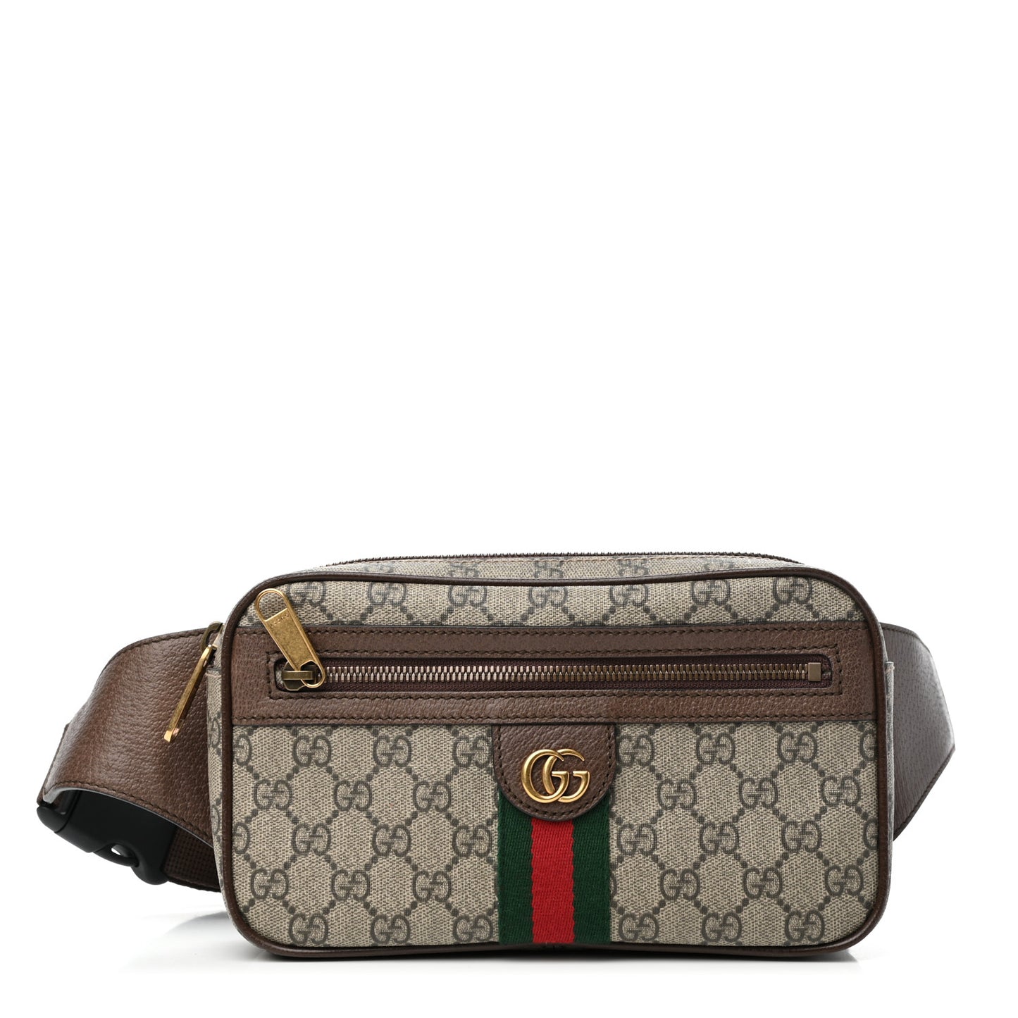 Soft GG Supreme Monogram Medium Ophidia Belt Bag Dark Brown