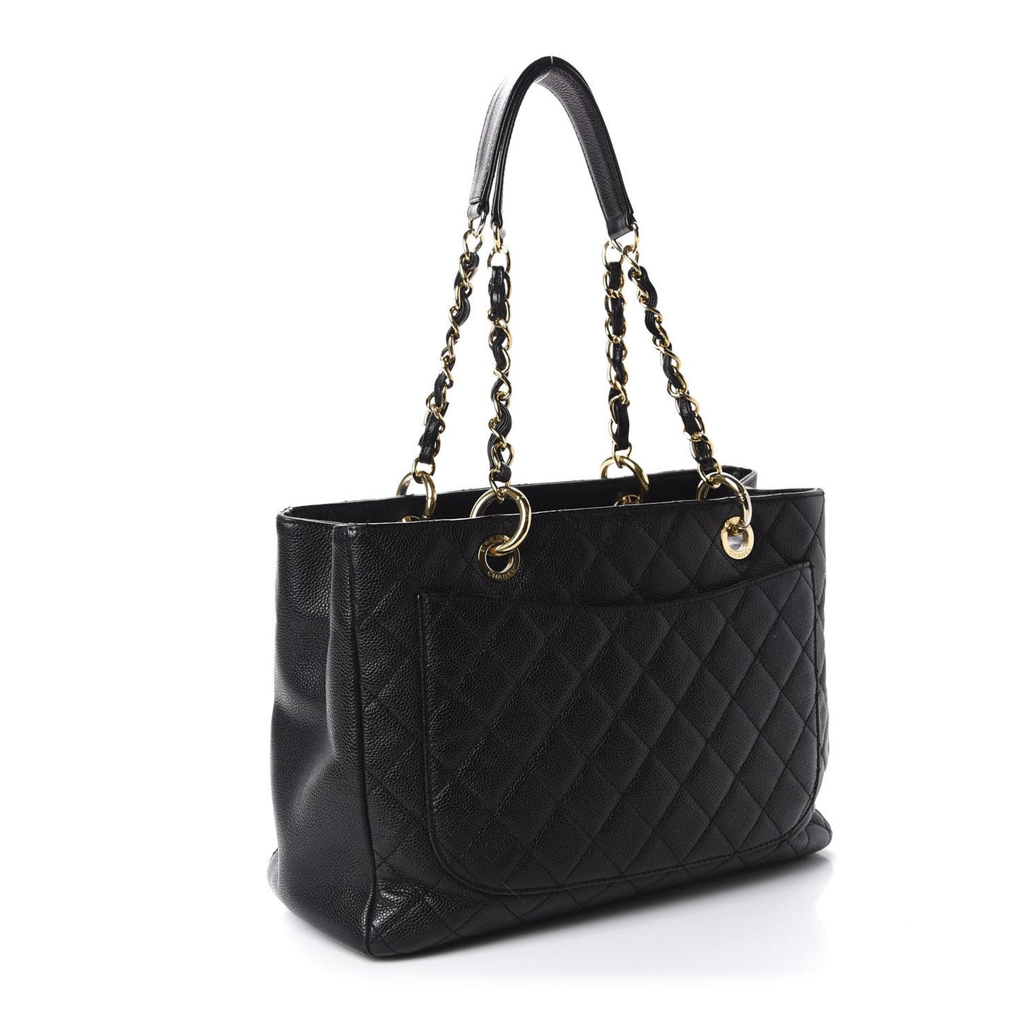 Caviar Quilted Grand Shopping Tote GST Black