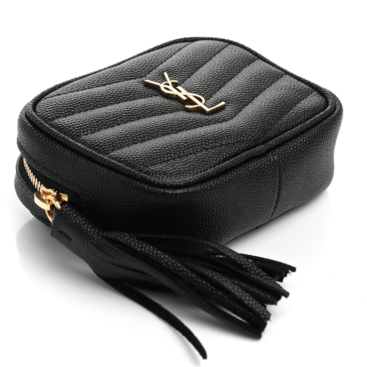 Saint Laurent Grain De Poudre Matelasse Monogram Baby Lou Camera Bag Black 3 of 6