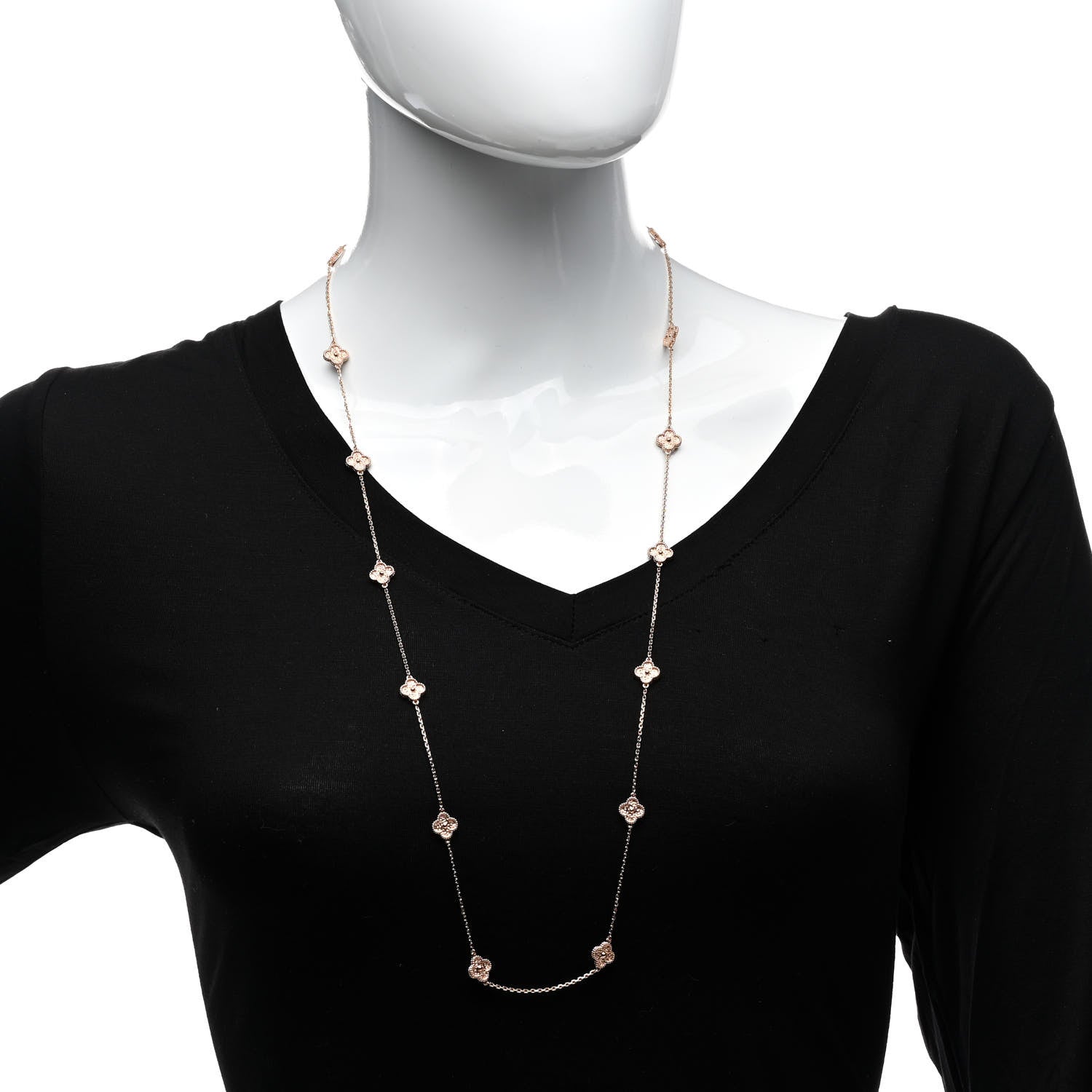 Van Cleef & Arpels 18K Rose Gold 16 Motifs Sweet Alhambra Necklace 2 of 7