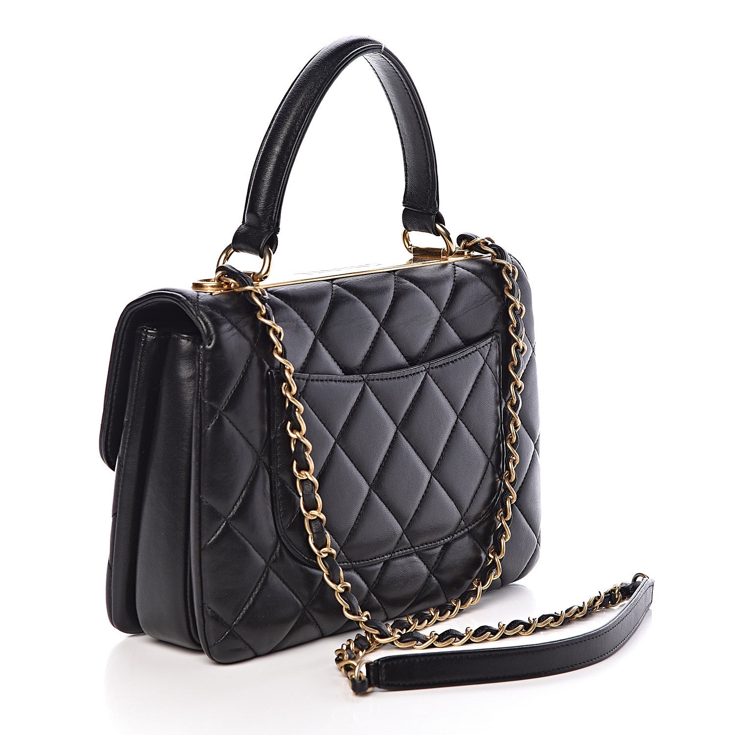 Chanel Lambskin Quilted Small Trendy CC Dual Handle Flap Bag Black 4 of 11