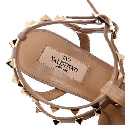 Valentino Garavani Patent Nappa Rockstud Ankle Strap 65mm Pumps 37 Black Poudre 7 of 11