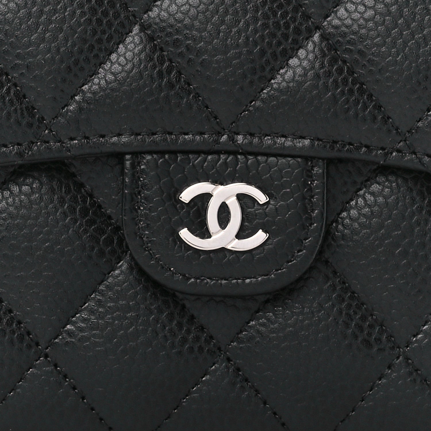 Chanel Caviar Quilted Compact Flap Wallet Black 10 of 13