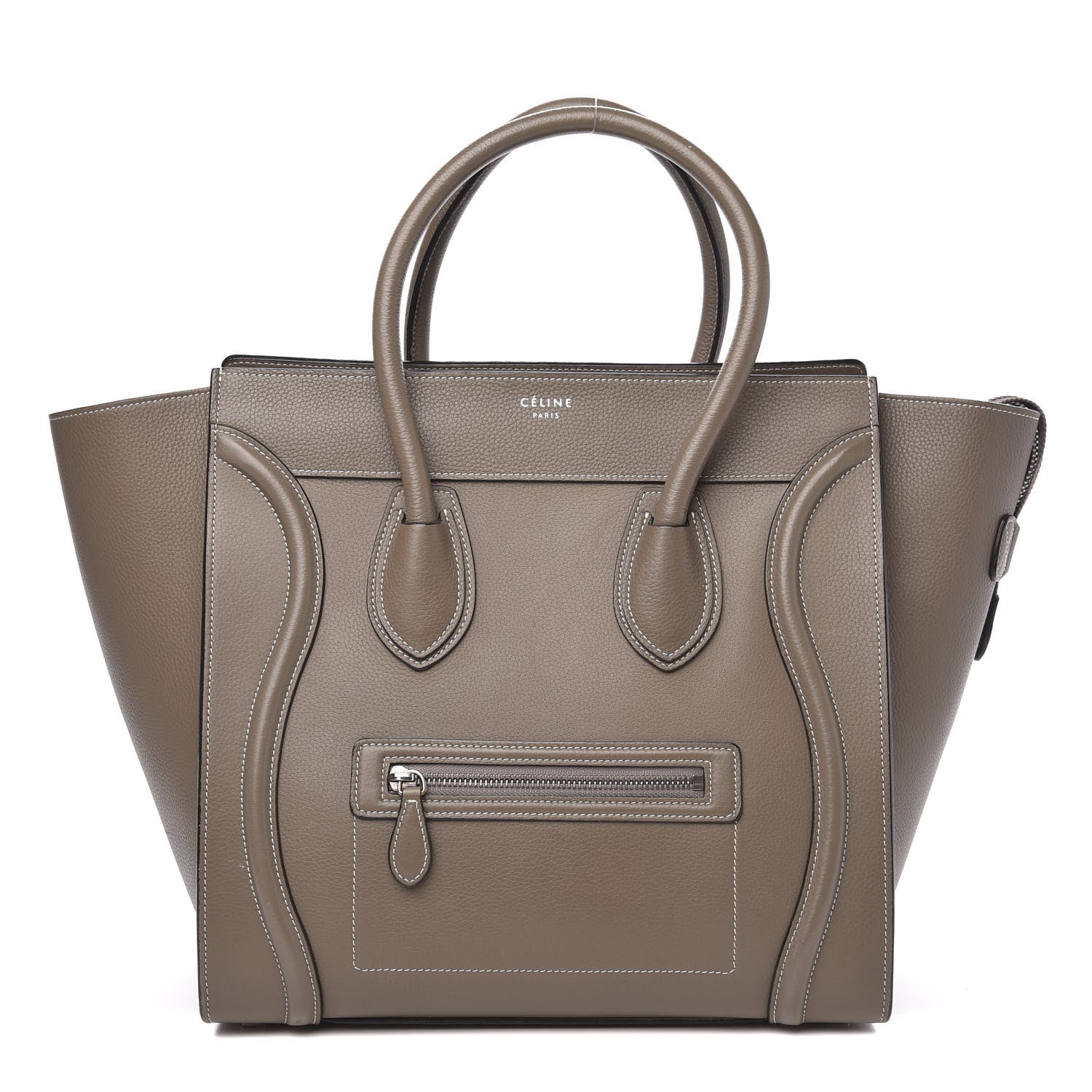 Celine Drummed Calfskin Mini Luggage Souris 1 of 16
