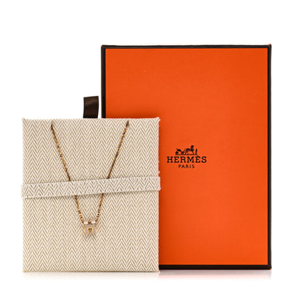 Hermes Lacquered Gold Mini Pop H Pendant Necklace Marron Glace 7 of 7