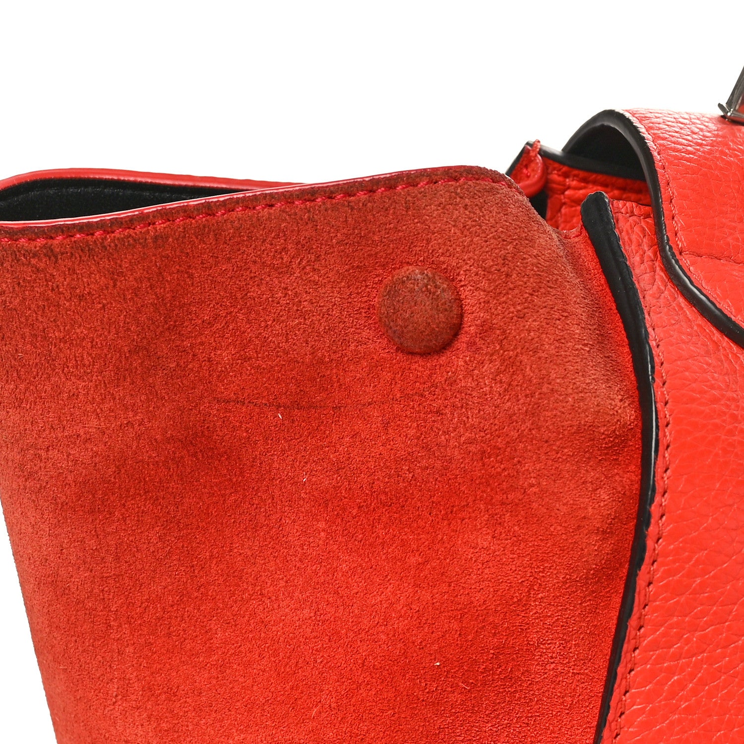 Celine Drummed Calfskin Medium Trapeze Orange 12 of 13