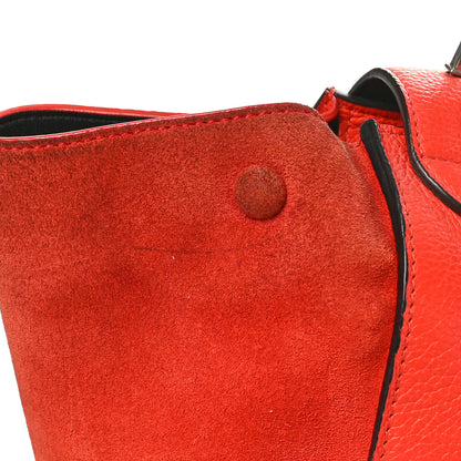 Celine Drummed Calfskin Medium Trapeze Orange 12 of 13