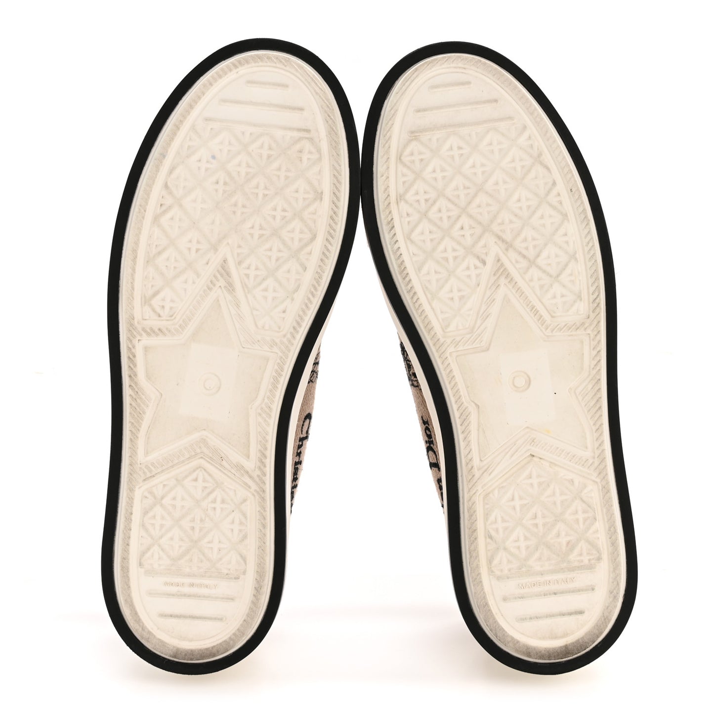 Canvas Embroidered Plan De Paris Womens Walk'N'Dior Platform Sneakers 37.5 Natural Black