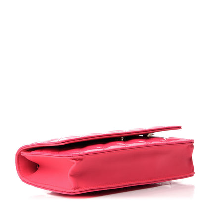 Chanel Patent Calfskin Quilted Wallet On Chain WOC Pink 4 of 11