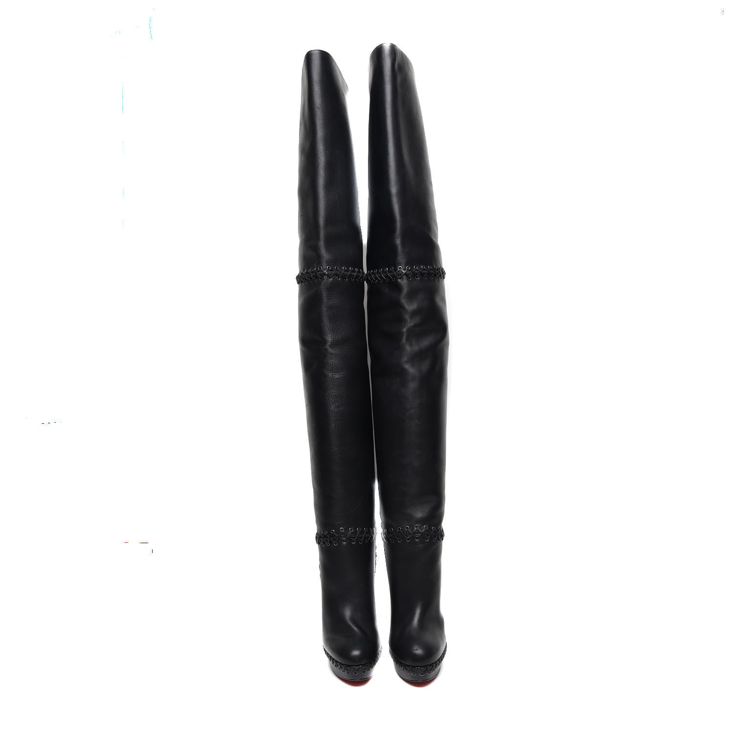 Christian Louboutin Calfskin Tres Contente Alta Thigh High Boots 37 Black 2 of 9