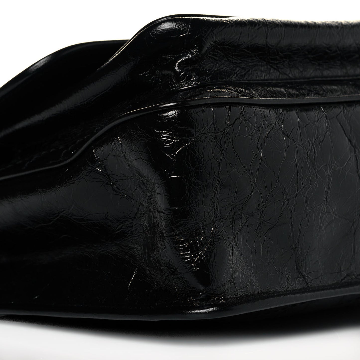 Crinkled Calfskin Matelasse Monogram Medium Niki Chain Satchel Black