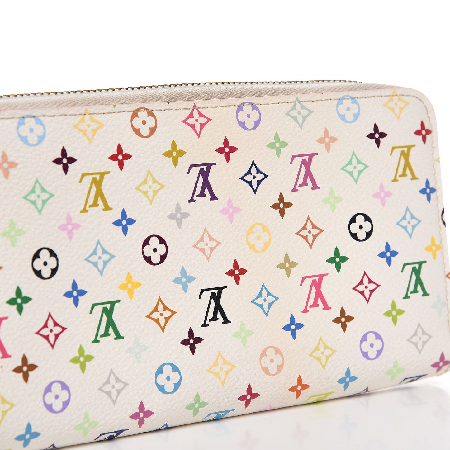 Monogram Multicolor Zippy Wallet White