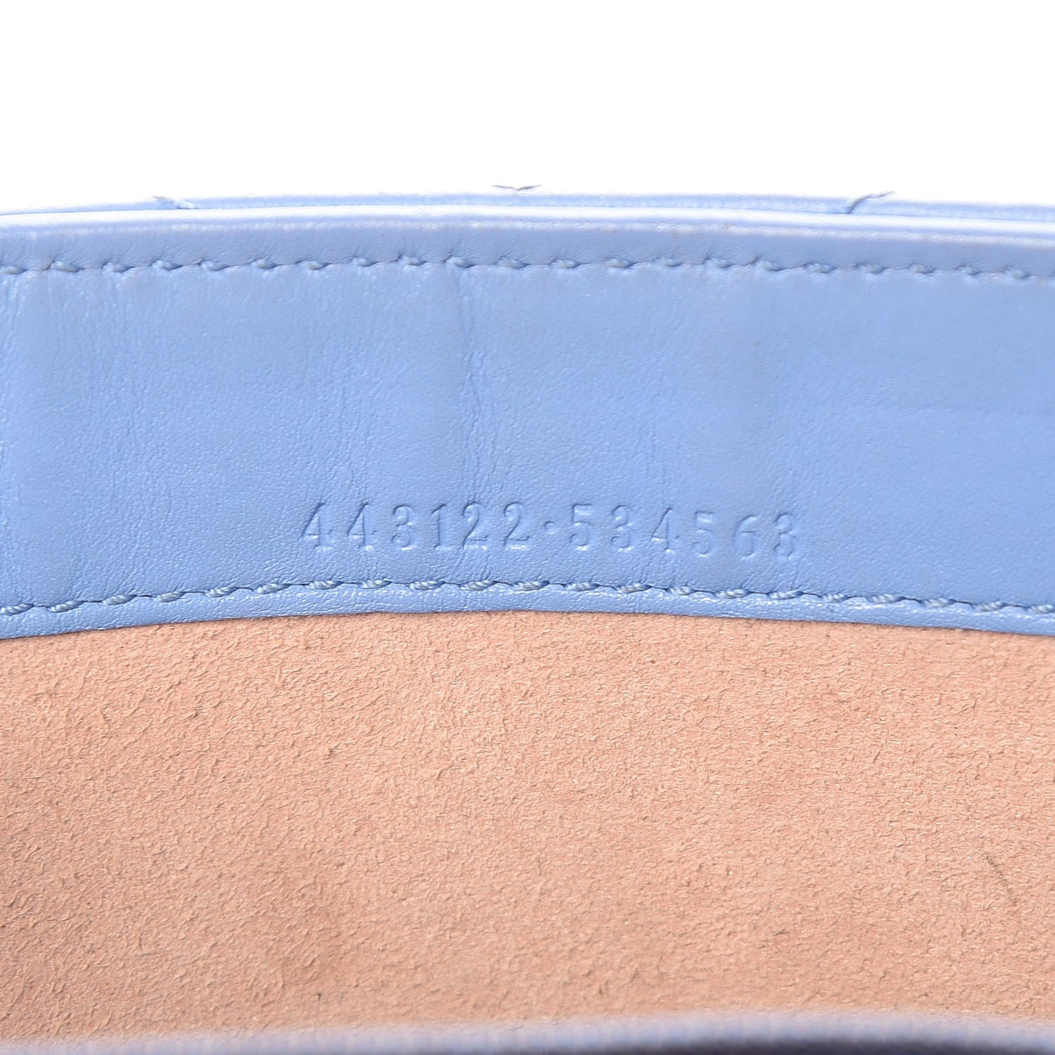 Gucci Calfskin Matelasse Mini GG Marmont Chain Wallet Clear Sky Blue 8 of 13