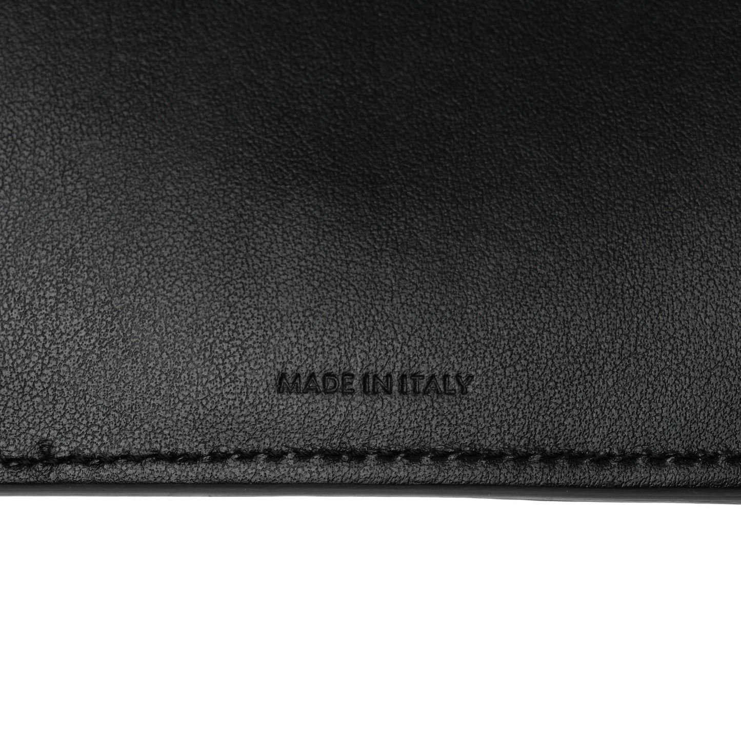 Grained Calfskin Medium Multifunction Strap Wallet Black