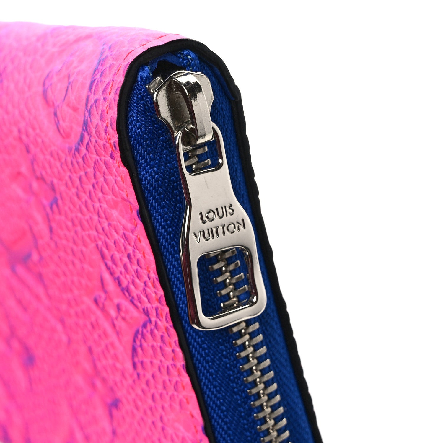 Louis Vuitton Taurillon Illusion Zippy Vertical Wallet Bleu Rose 8 of 9