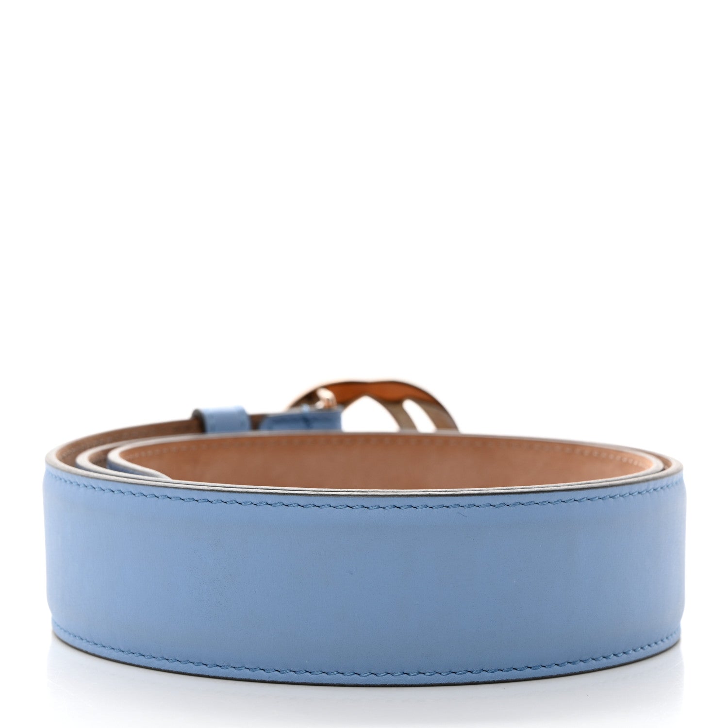 Gucci Calfskin Interlocking G 37mm Belt 80 32 Mineral Blue 2 of 6