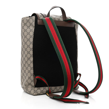 Gucci Soft GG Supreme Monogram Neo Vintage Double Buckle Backpack Beige New Acero Crop 3 of 10